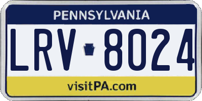 PA license plate LRV8024