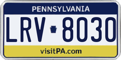 PA license plate LRV8030