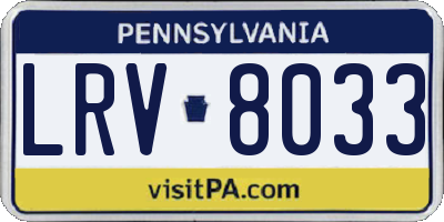 PA license plate LRV8033