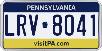 PA license plate LRV8041