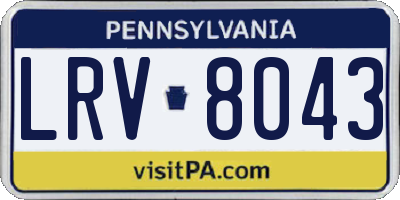 PA license plate LRV8043