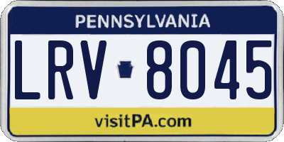 PA license plate LRV8045