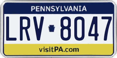 PA license plate LRV8047