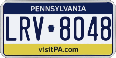PA license plate LRV8048