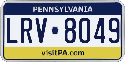 PA license plate LRV8049