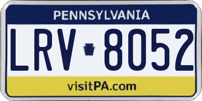 PA license plate LRV8052