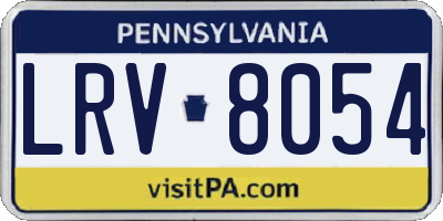 PA license plate LRV8054