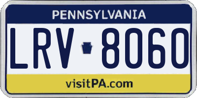 PA license plate LRV8060