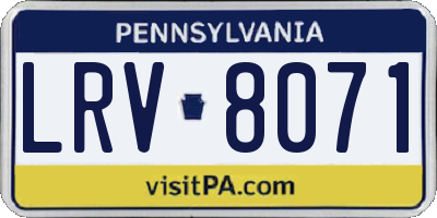 PA license plate LRV8071
