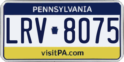 PA license plate LRV8075