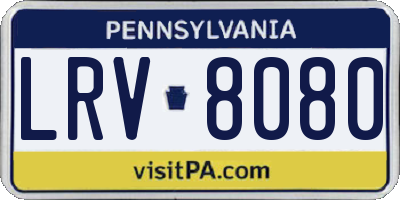 PA license plate LRV8080