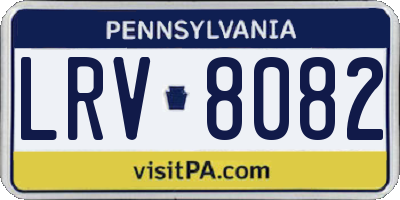PA license plate LRV8082