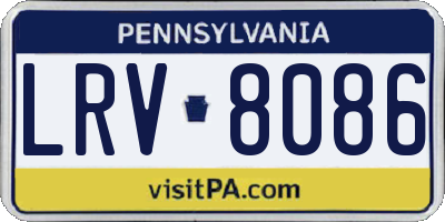 PA license plate LRV8086