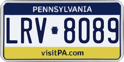 PA license plate LRV8089