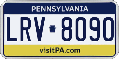 PA license plate LRV8090