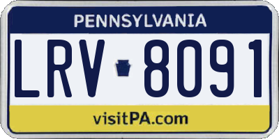 PA license plate LRV8091