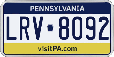PA license plate LRV8092