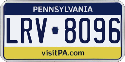 PA license plate LRV8096