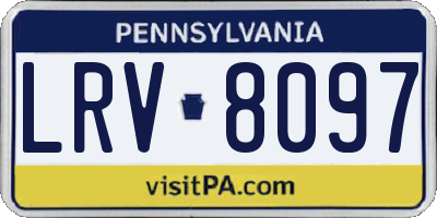 PA license plate LRV8097