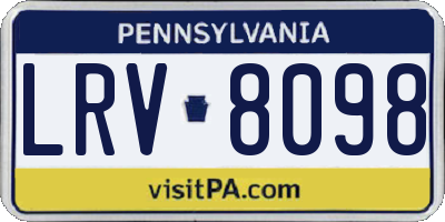PA license plate LRV8098
