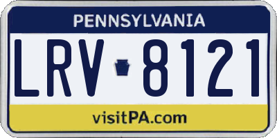 PA license plate LRV8121