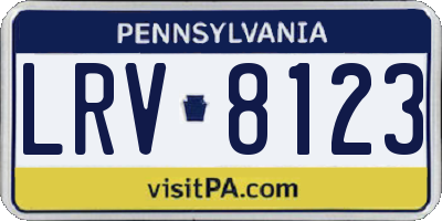 PA license plate LRV8123