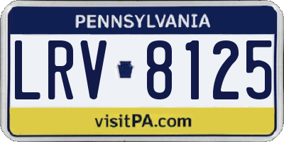 PA license plate LRV8125
