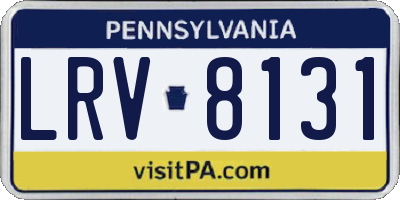 PA license plate LRV8131