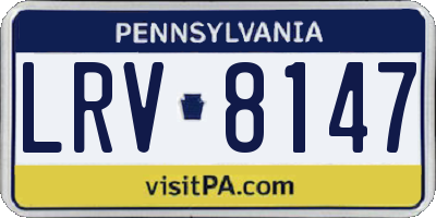 PA license plate LRV8147