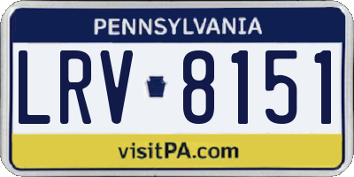 PA license plate LRV8151