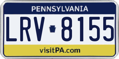 PA license plate LRV8155