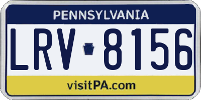 PA license plate LRV8156