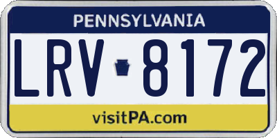 PA license plate LRV8172