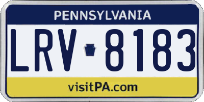 PA license plate LRV8183