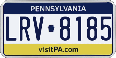 PA license plate LRV8185