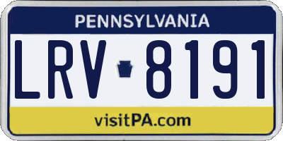 PA license plate LRV8191