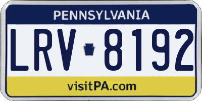 PA license plate LRV8192