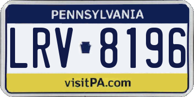 PA license plate LRV8196