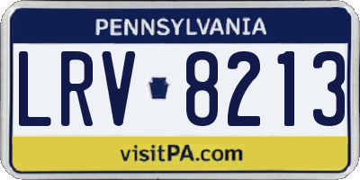 PA license plate LRV8213