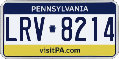 PA license plate LRV8214