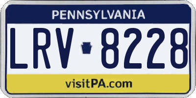 PA license plate LRV8228
