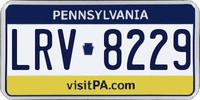 PA license plate LRV8229