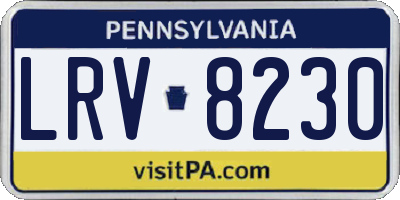 PA license plate LRV8230
