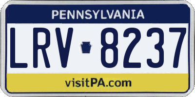 PA license plate LRV8237