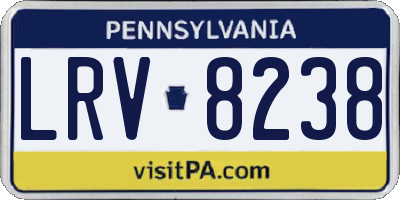 PA license plate LRV8238