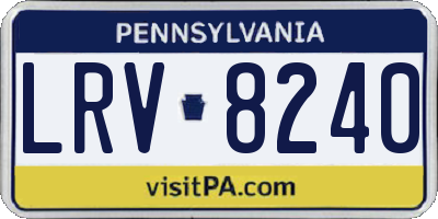 PA license plate LRV8240
