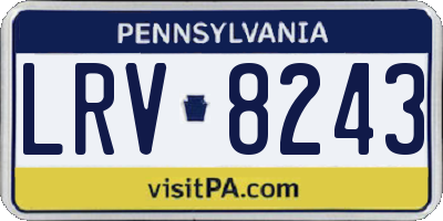 PA license plate LRV8243