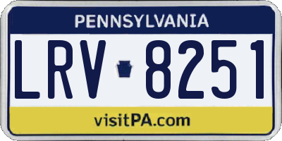 PA license plate LRV8251
