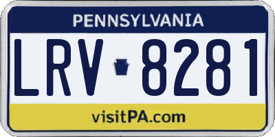 PA license plate LRV8281