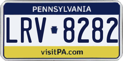 PA license plate LRV8282